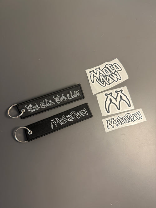Motoclaw Keychain and Sticker pack